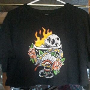 Oversized Cropped Shein X Shirt